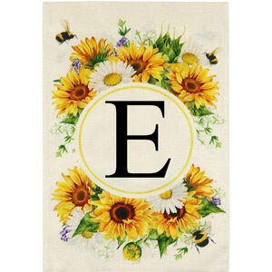 Monogram Letter E Garden Flags 12x18 Inch Double Sided Outside Clearance,Family